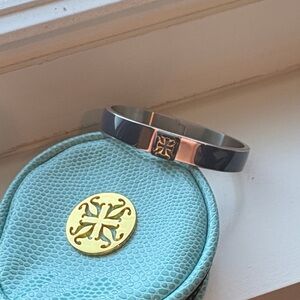 Navy blue and Silver Bracelet